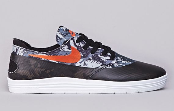 nike sb-lunar-one shot-floral-safety orange