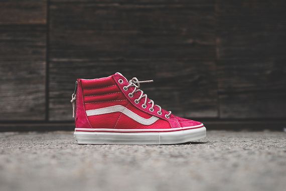 vans vault-red white-zip lx