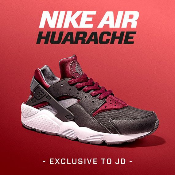 jd sports-nike-air huarache-black-burgundy