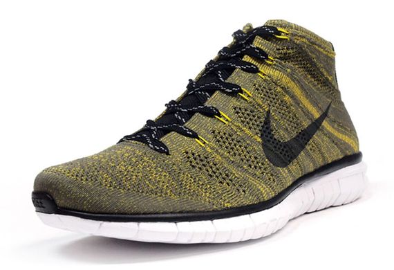 nike-free flyknit chukka-tarp green-gold