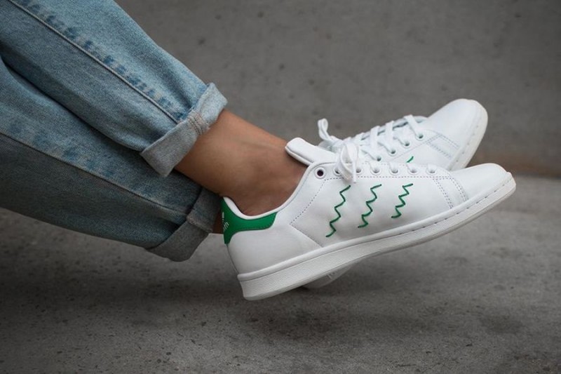 stan smith zig zag white-green