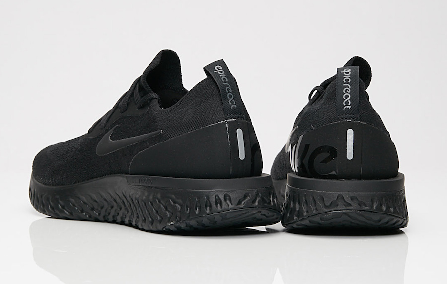 nike 2018 epic react flyknit black running shoes