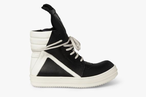 Rick Owens Panelled Leather High-Top Sneakers
