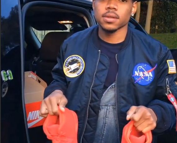 Chance The Rapper Footworks in Yeezy 2 “Red Octobers”