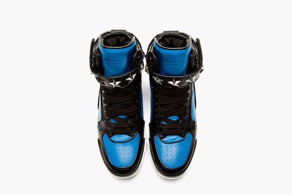 Givenchy Leather High-Top Sneakers – Blue/Black
