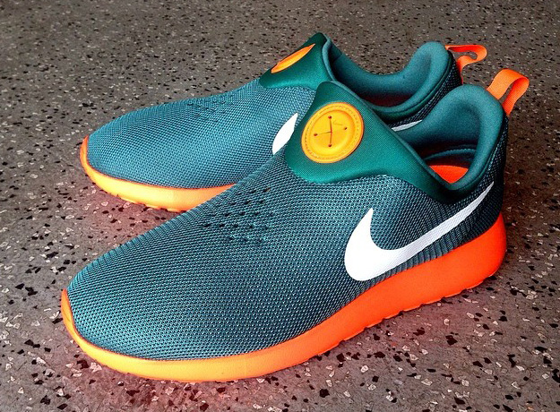 Nike Roshe Run Slip-On – Green – Orange