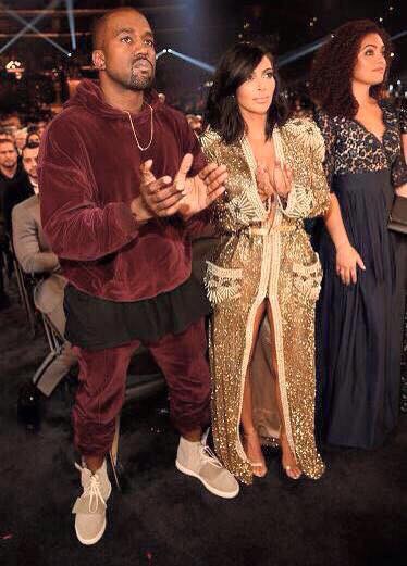 Kanye West Debuts Adidas Velvet Sweat Suit and Adidas Yeezy 750 at Grammys