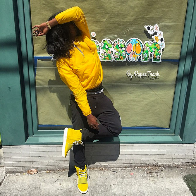 Trinidad James Turns his Yeezy Boosts Yellow for Easter