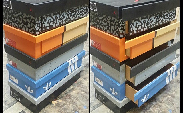 Sneaker Boxes inspire this Sneaker Dresser