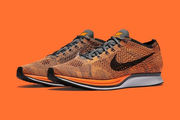 Orange and Grey land on the Nike Flyknit Racer