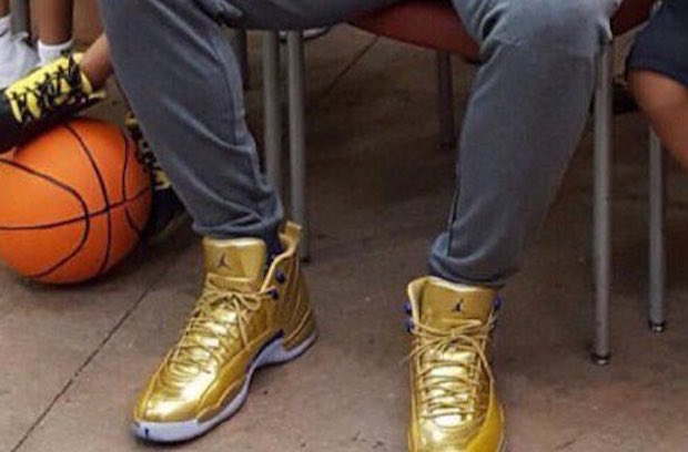 Kawhi Leonard Wears Gold Air Jordan 12