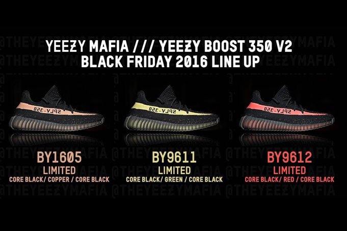 Three Yeezy Boost V2’s to Release on Black Friday