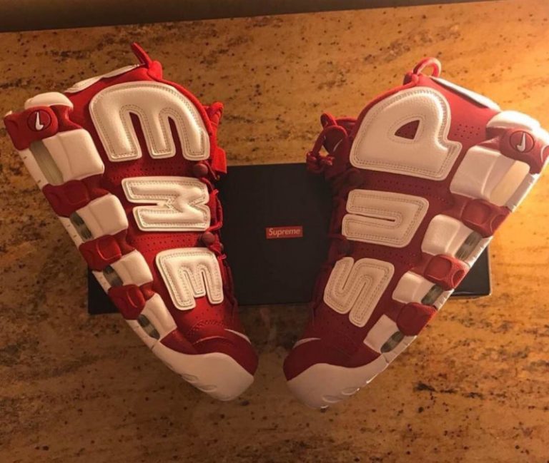 Supreme x Nike Air More Uptempo Red White