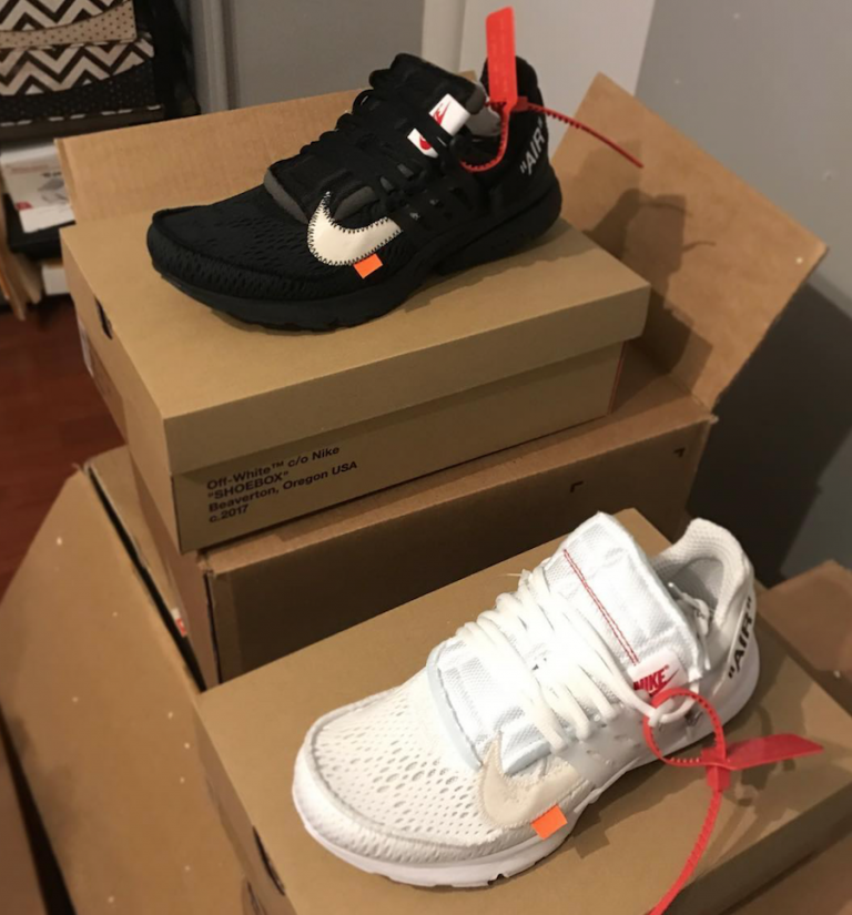 Off-White x Nike Presto “Black” and “White” Color ways