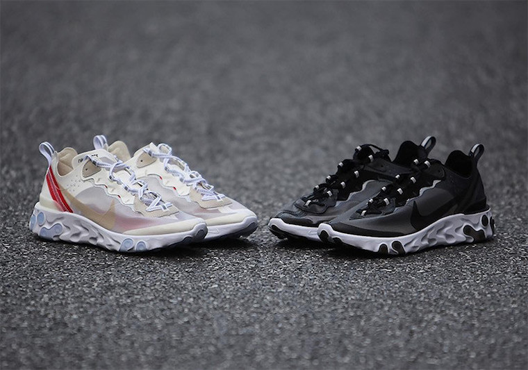 Nike React Element 87 Debut in Sail and Black
