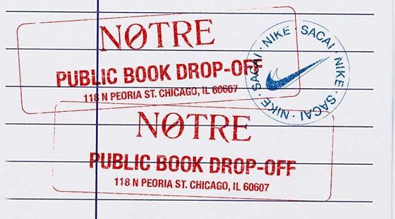 Notre Book Drive for Nike x Sacai Release