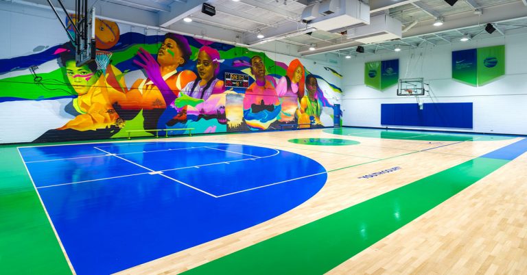 Nike and Virgil Abloh Unveil Redesigned Basketball Court for Chicago Boys and Girls Club