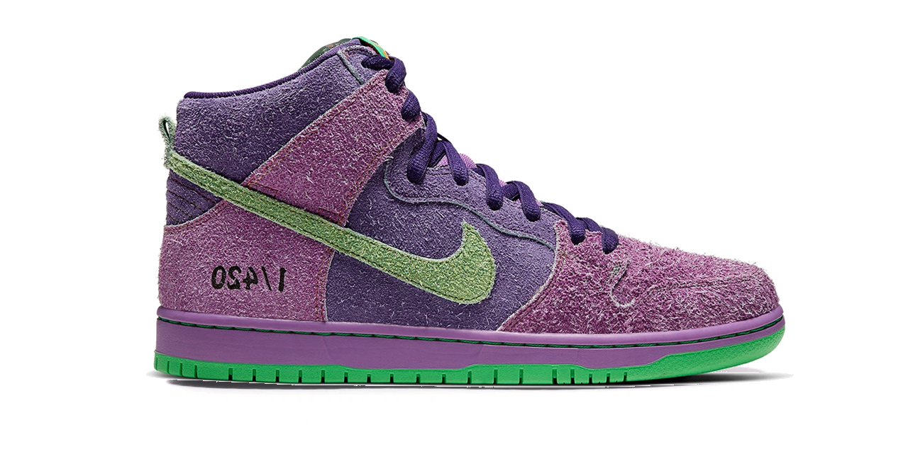 nike sb dunk high purple skunk