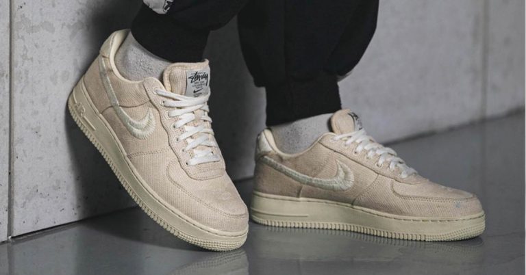 On-Feet Look at the Stüssy x Nike Air Force 1 “Fossil”