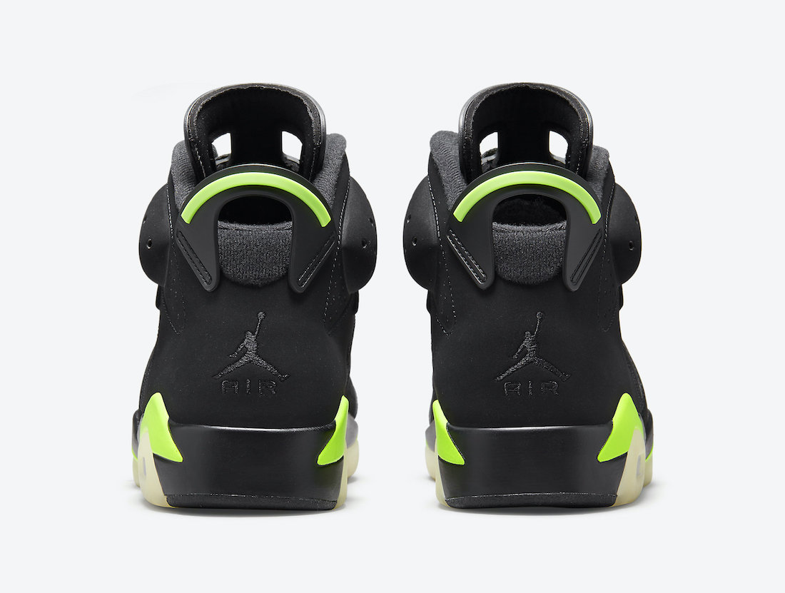 black and neon green jordan 6