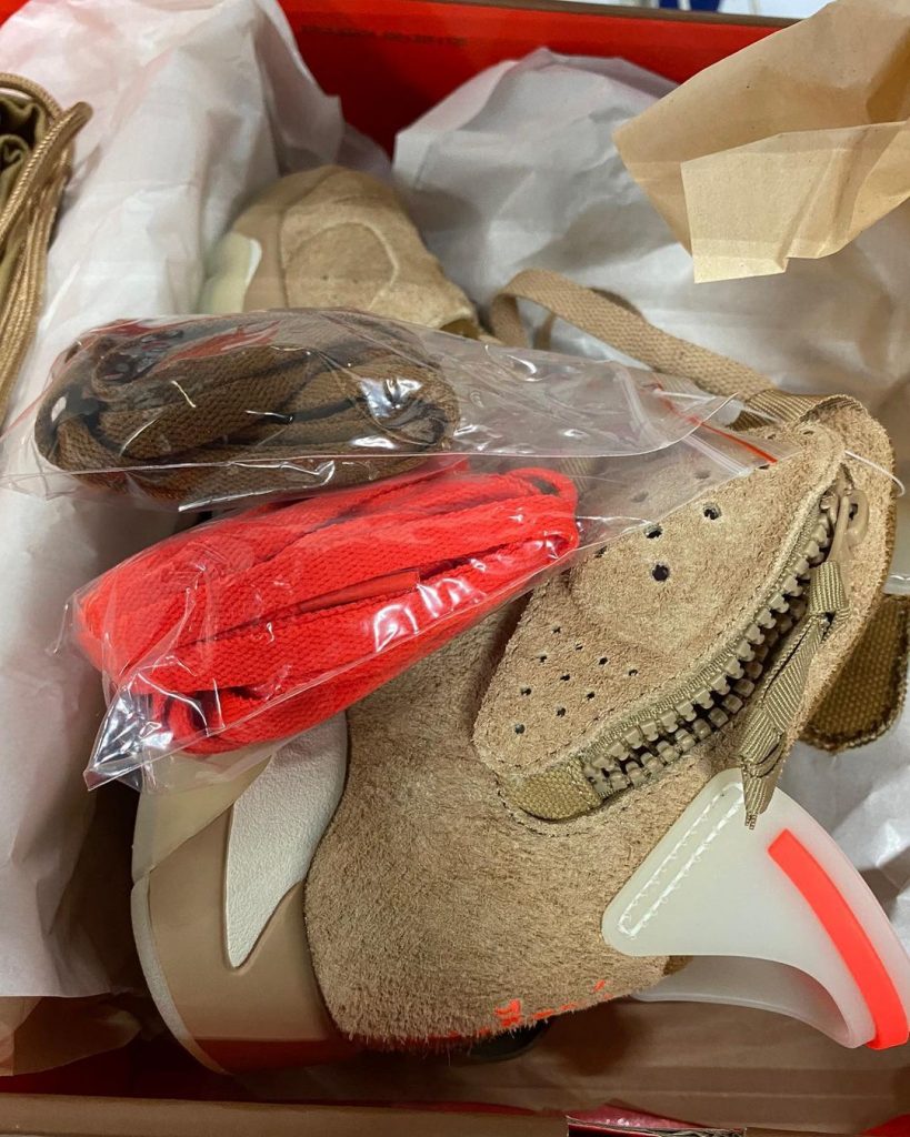 travis scott jordan 6 khaki on feet