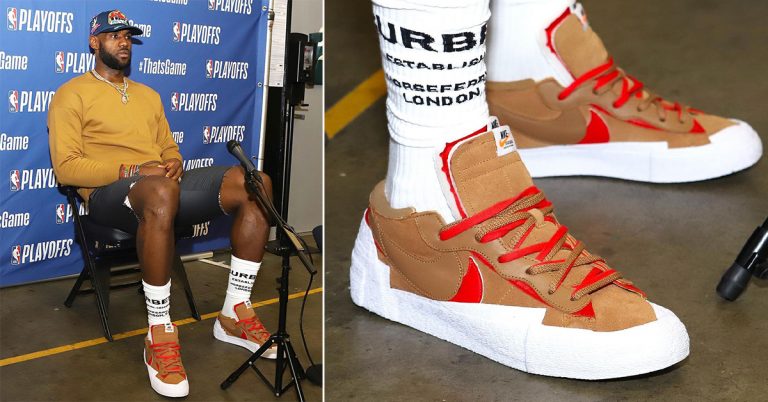 LeBron James Debuts New sacai x Nike Blazer Low Colorway