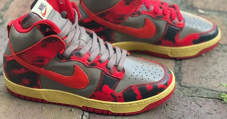 Nike Dunk High Surfaces in a “Red Camo” Colorway