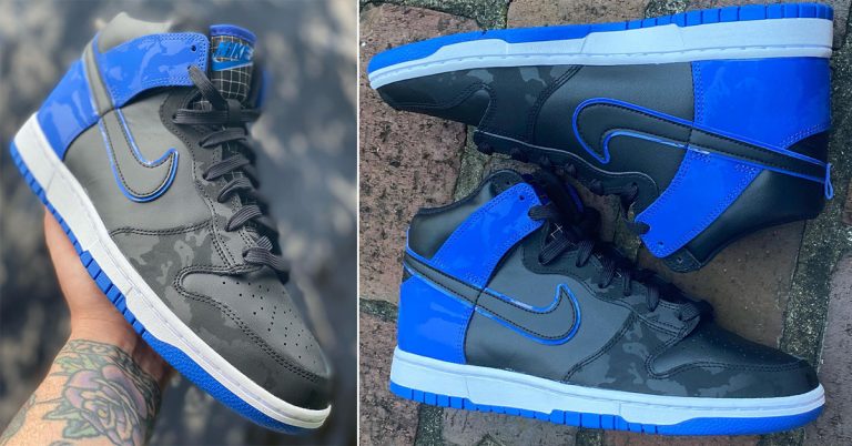 Nike Dunk High SE Surfaces in Black and Royal Blue