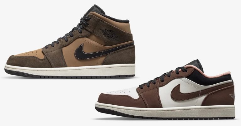 Air Jordan 1 Mid & Low Dropping in “Mocha” Colorways