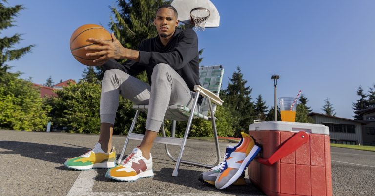 Dejounte Murray Unveils New Balance 327 “Heat Up” Pack