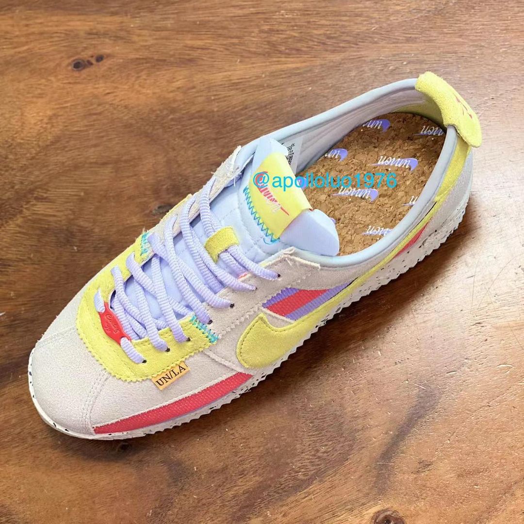 nike cortez purple and yellow