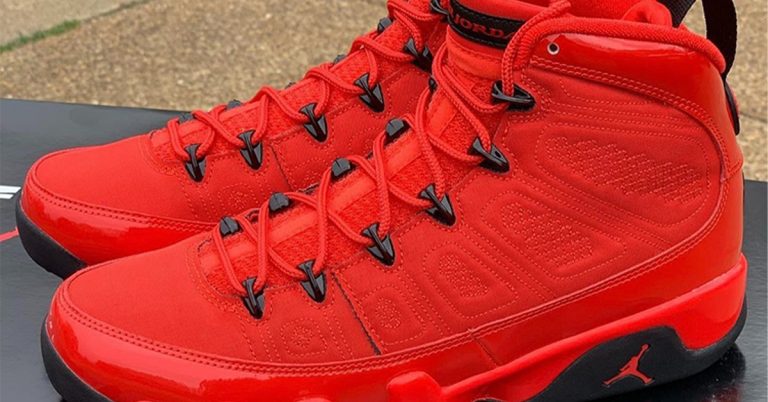 In-Hand Look at the Air Jordan 9 “Chile Red”