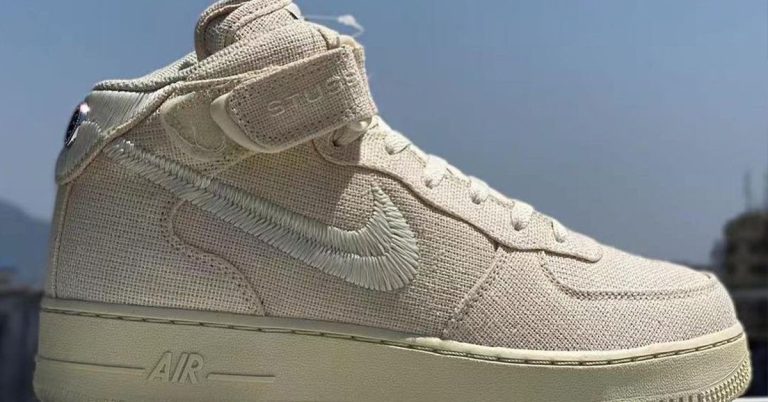 Stüssy x Nike Air Force 1 Mid “Fossil” Revealed
