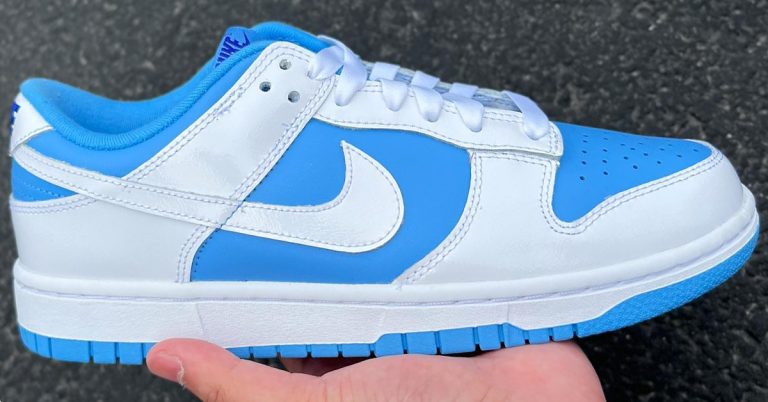 Nike Dunk Low “Reverse UNC” Comes With Patent Leather Overlays