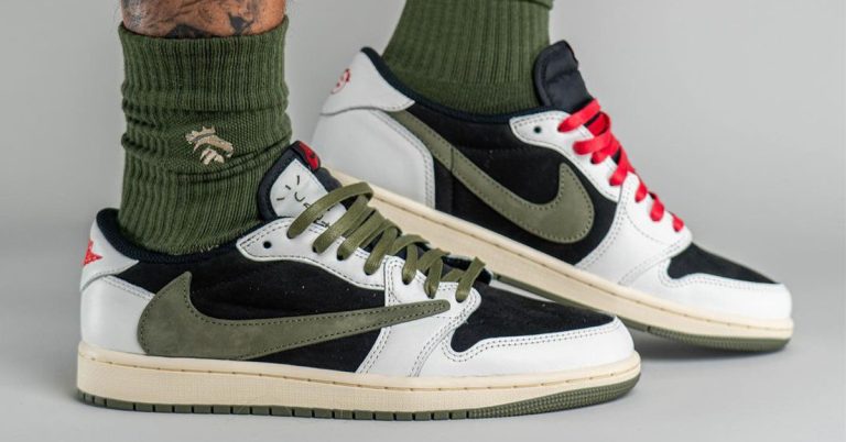 Travis Scott x Air Jordan 1 Low OG “Olive” On-Feet