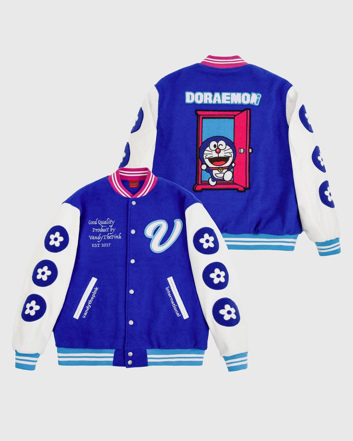  VANDYTHEPINK Doraemon Varsity Jacket Release Date Info