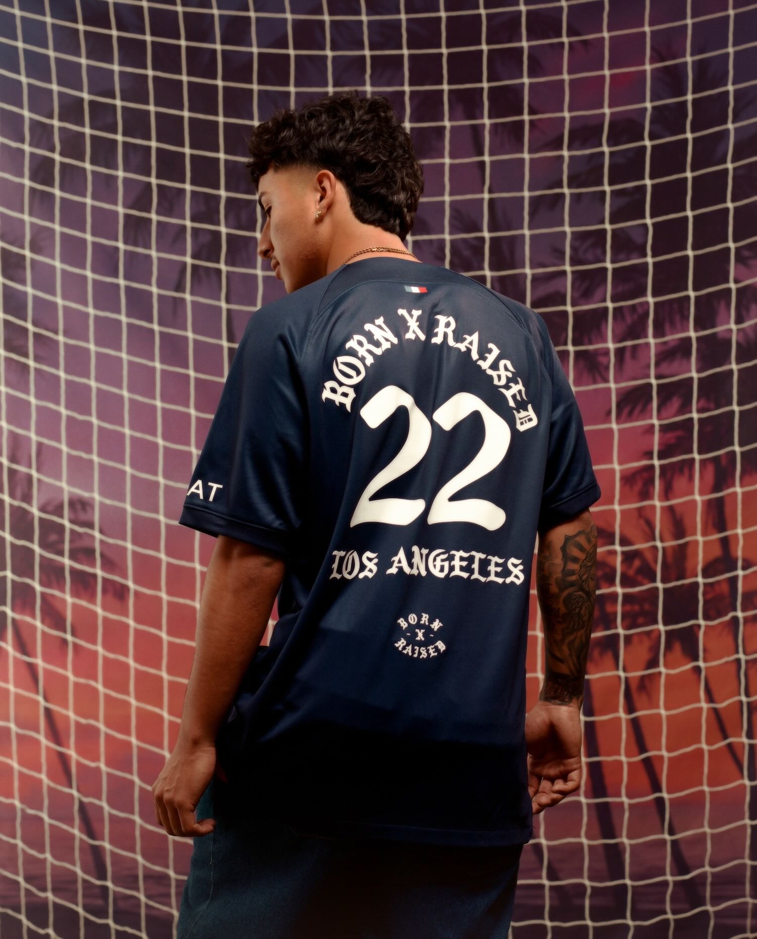 Sweat-shirt PSG Born X Raised Blanc Crème - Taille M, Manches Longues, Style Décontracté