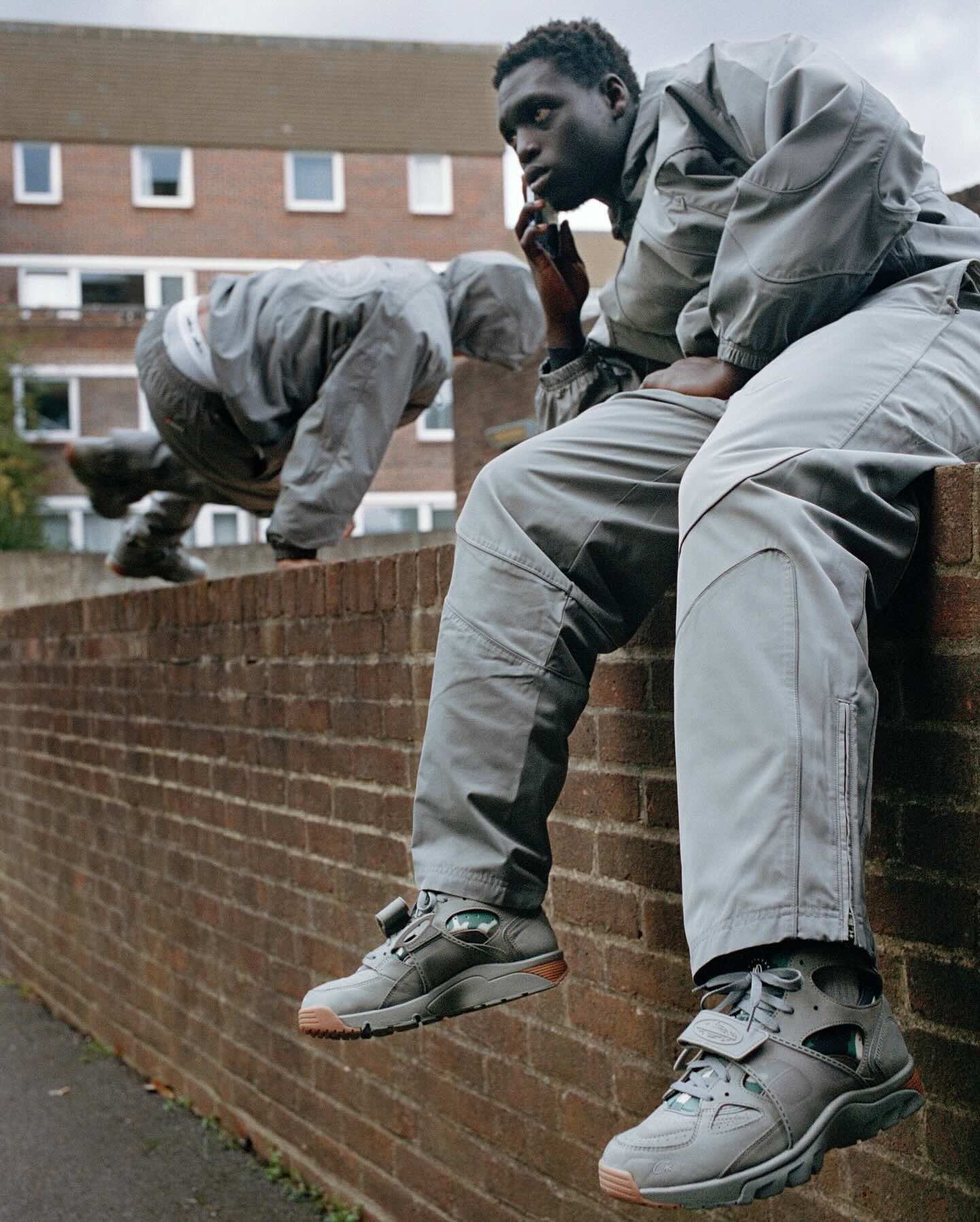 Corteiz x Nike Air Trainer Huarache Gully Grey Collection Modern Notoriety